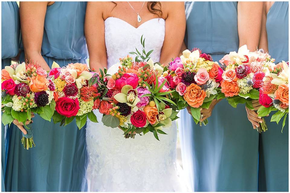 Colorful Bridesmaids Flowers