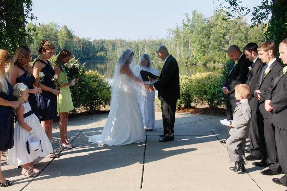 Couple and the officiant