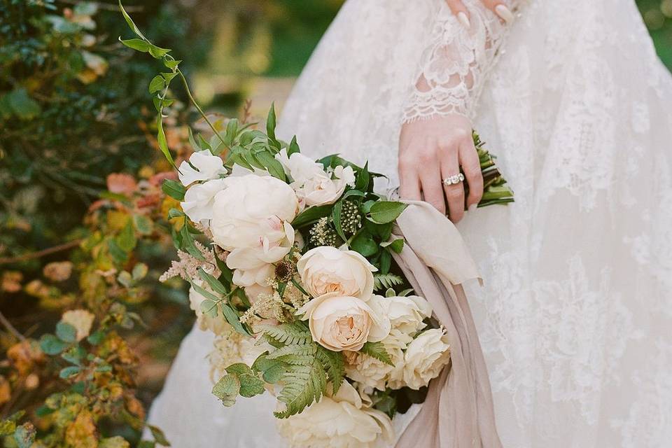 Autumn bouquet with greenery