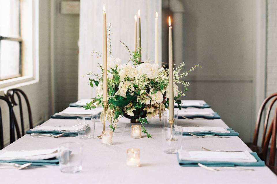 Classic white centerpiece