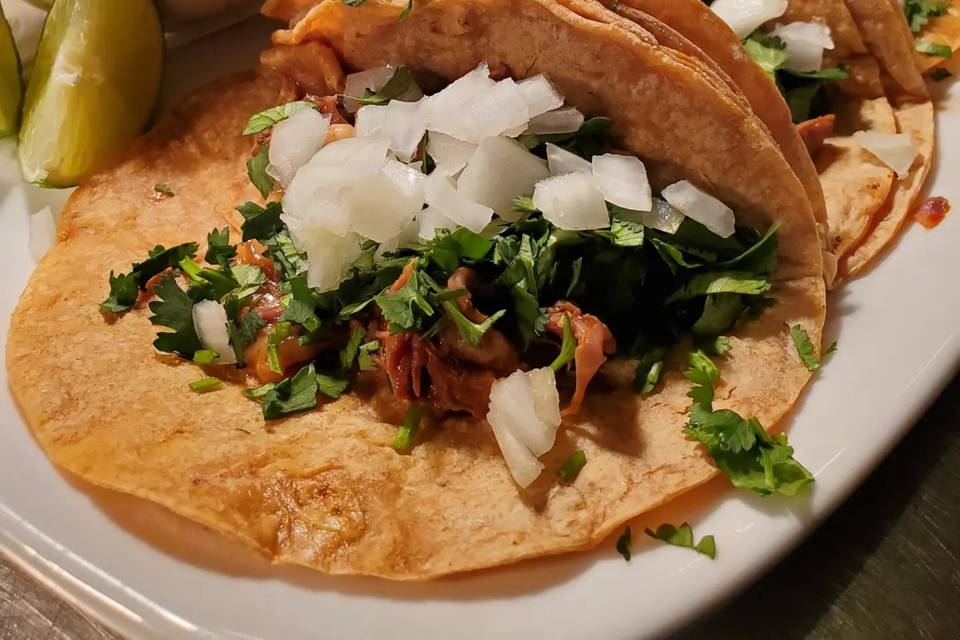 Plated tacos