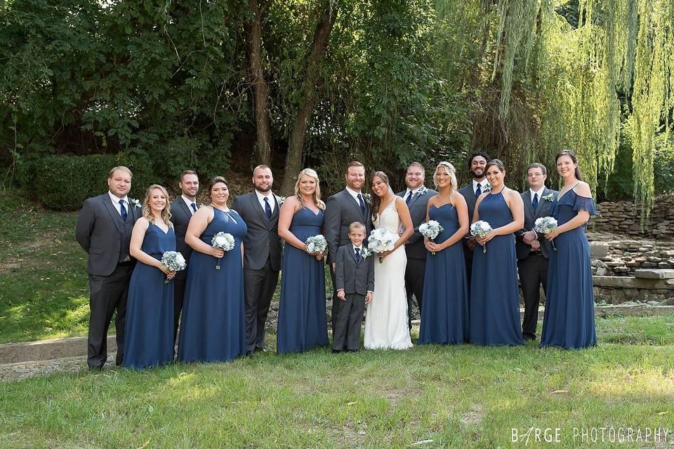 Bridal Party By Pond