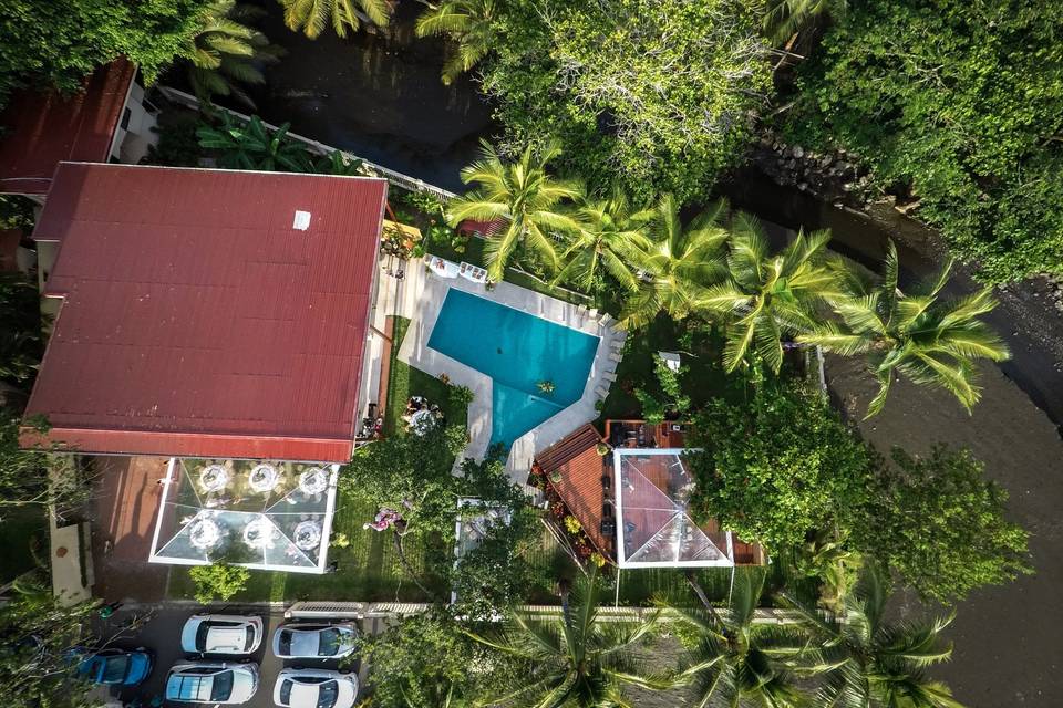 Drone shot of a Wedding Setup