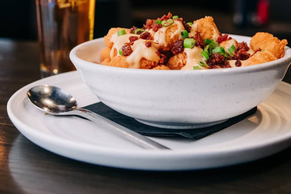Beer Cheese Loaded Tater Tots