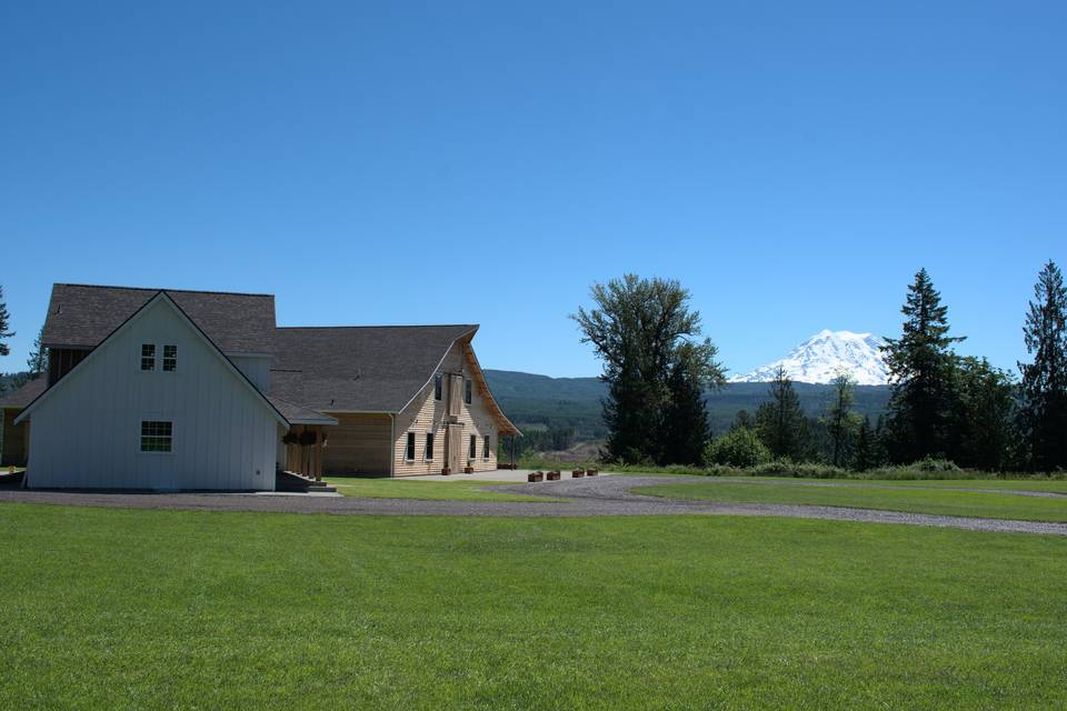 Cottage, Barn & Mountain