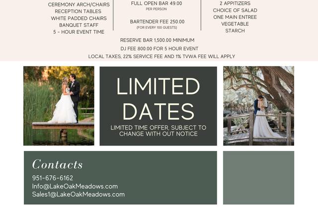 Lake Oak Meadows Weddings and Events