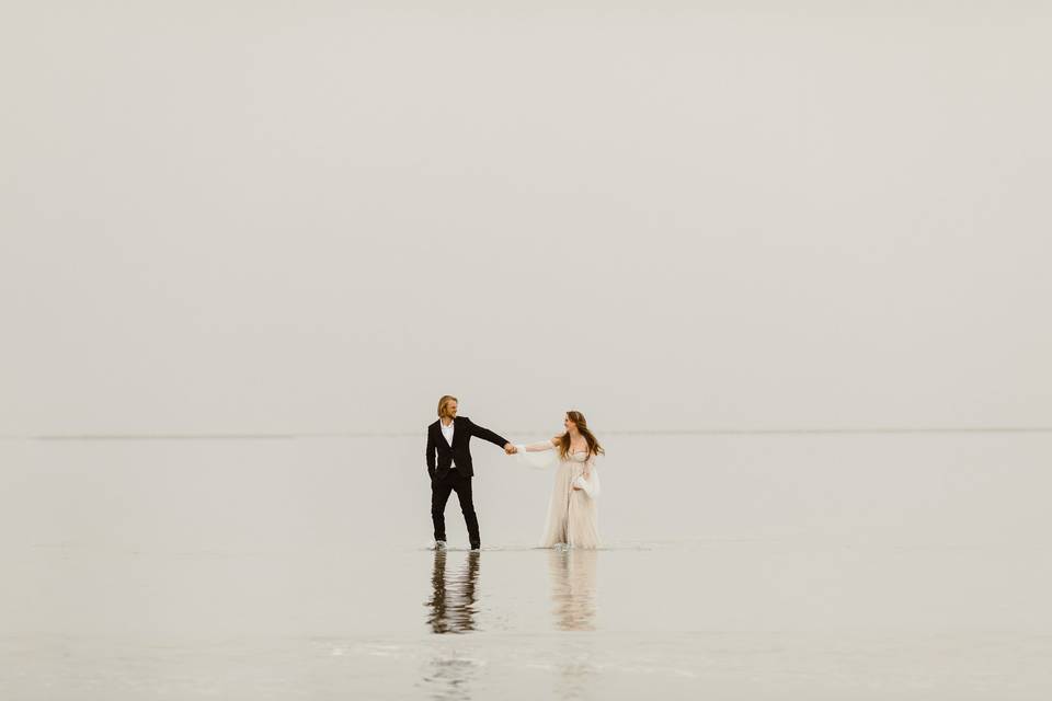 Bride and Groom at Salt Flats