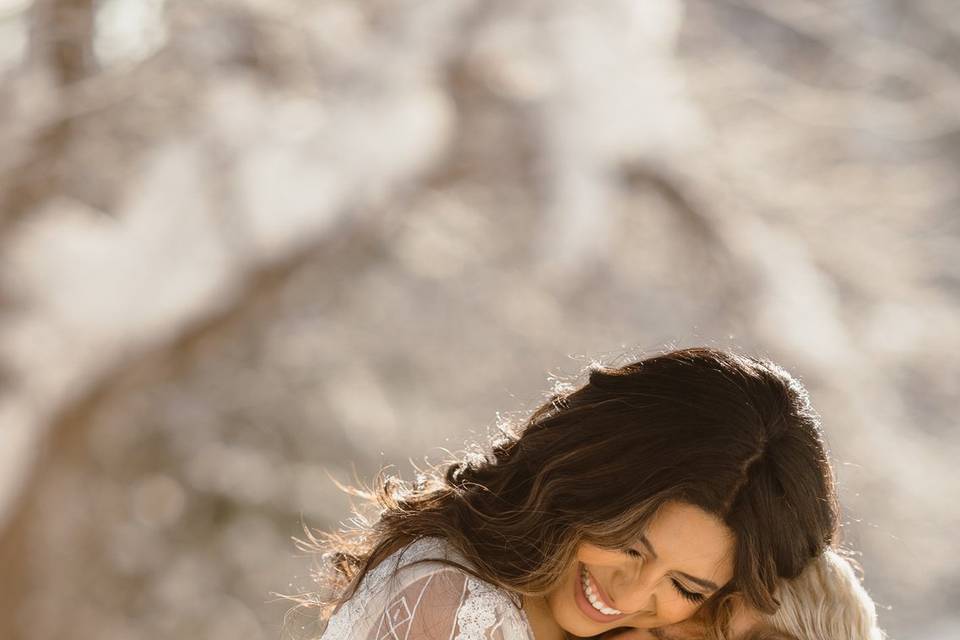 Bride and Groom celebrating