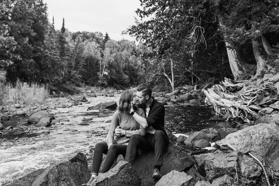 Riverside engagement session