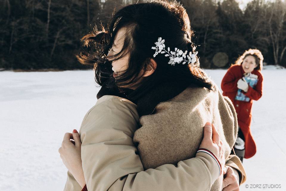 Eloped on a frozen lake in NY