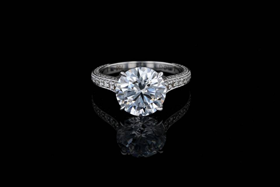 Vintage Pave' Set Solitaire