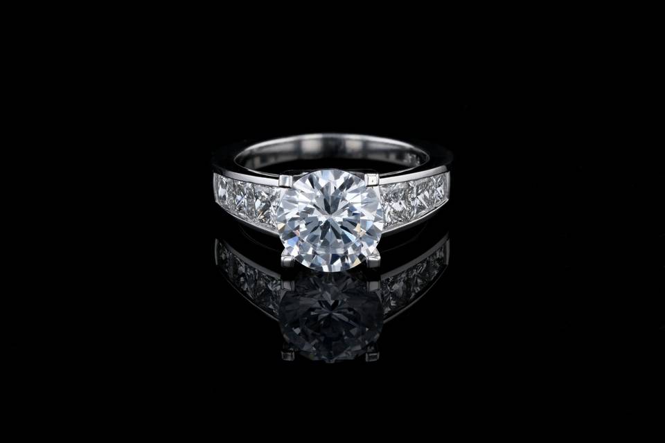 Classic baguette three-stone ring