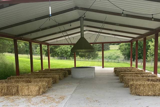 Pavilion ceremony with firepit