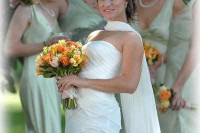 Posing with flowers