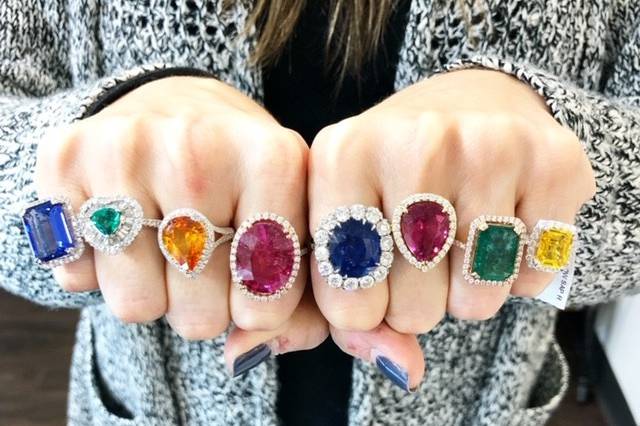 Gemstone rings fists