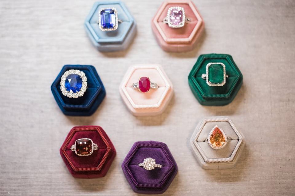 Gemstone rings comparison