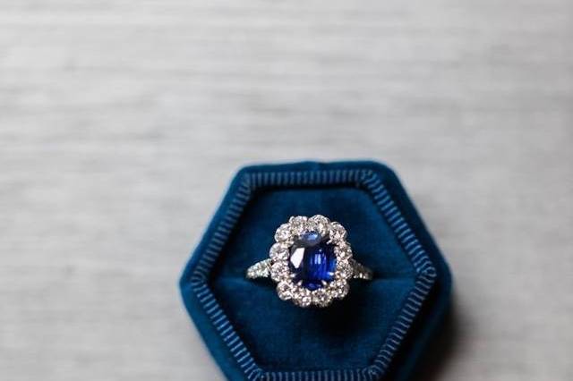 A pair of sapphire rings