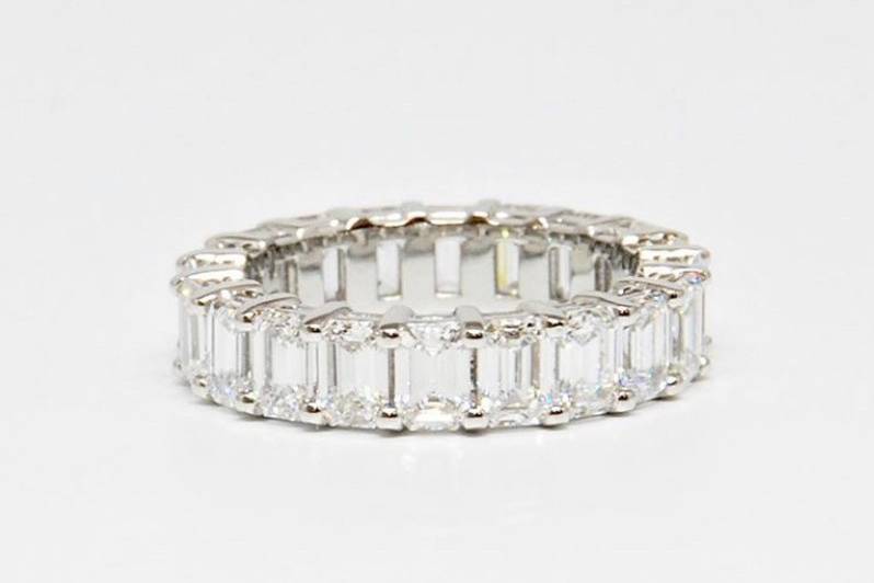 Emerald cut eternity band