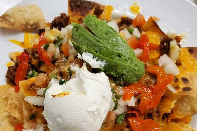 Beef and chorizo nachos