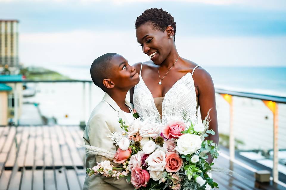 Bride and her loving son