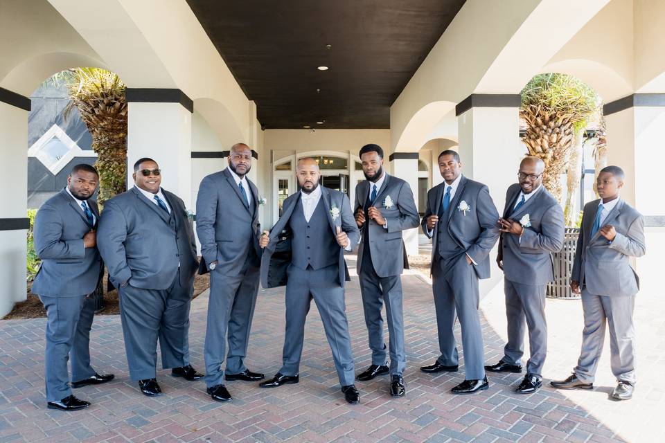 With the groomsmen
