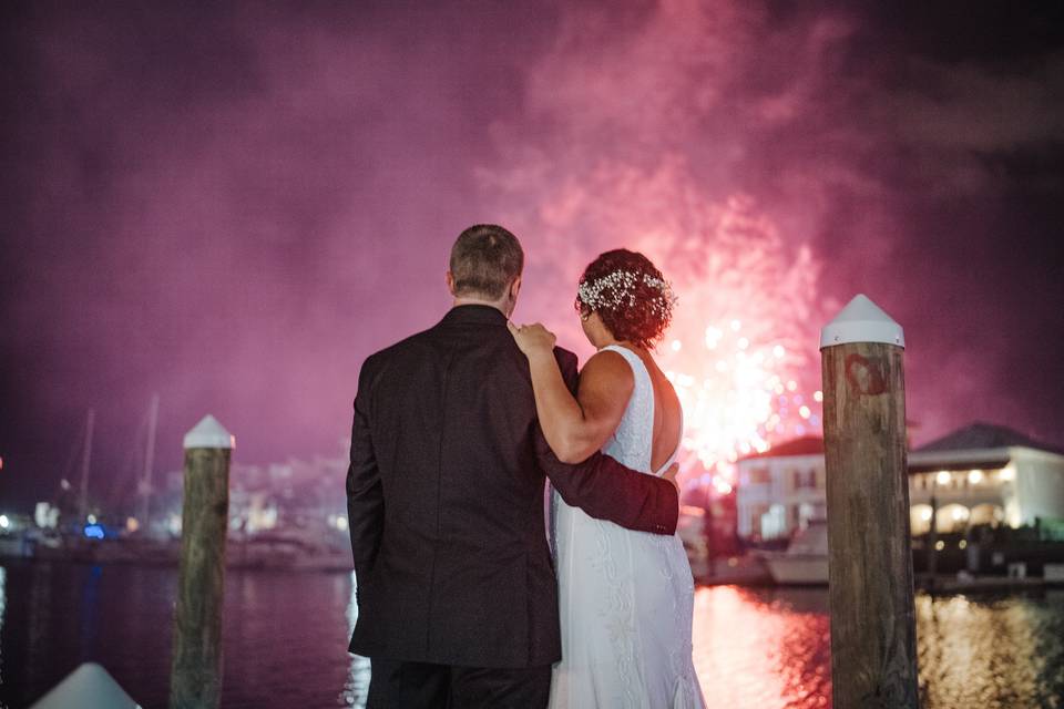 Fireworks for the couple