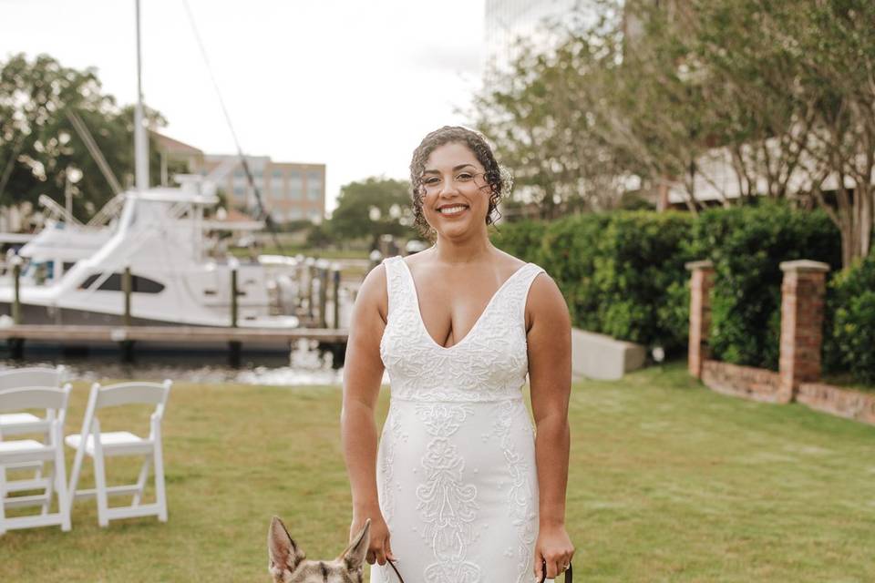 Bride and fur baby