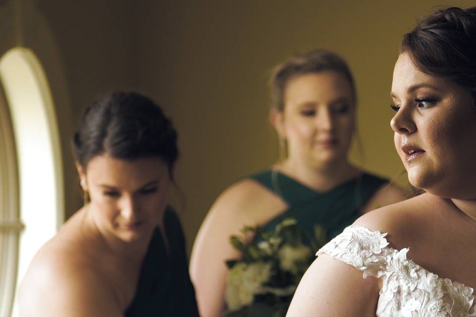 Bride getting ready