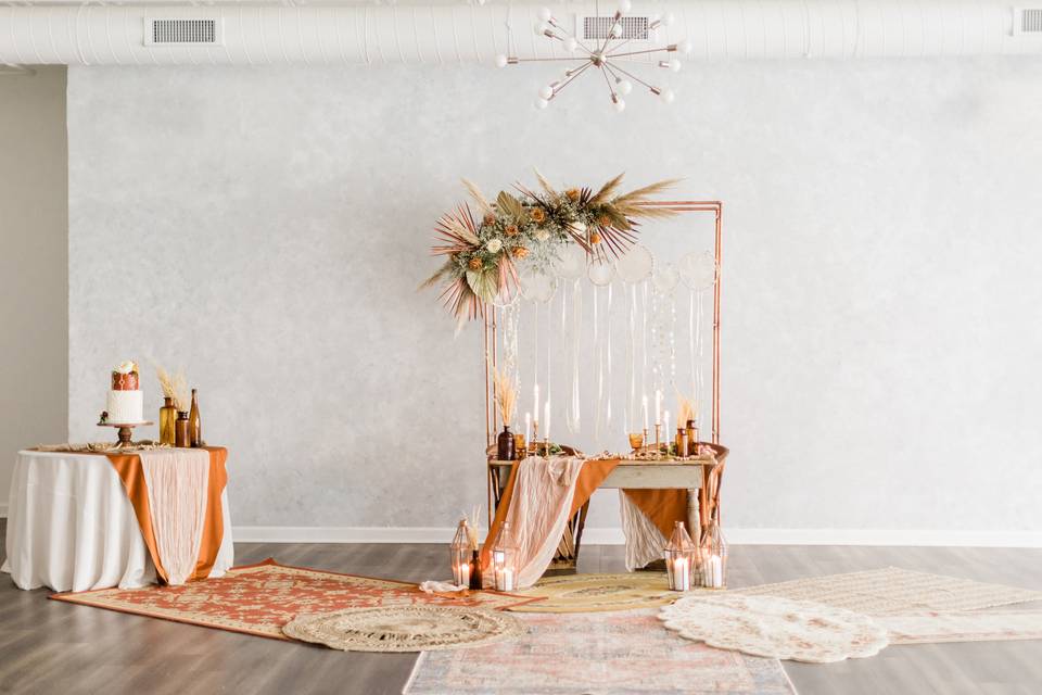 Boho Chic Sweetheart Table