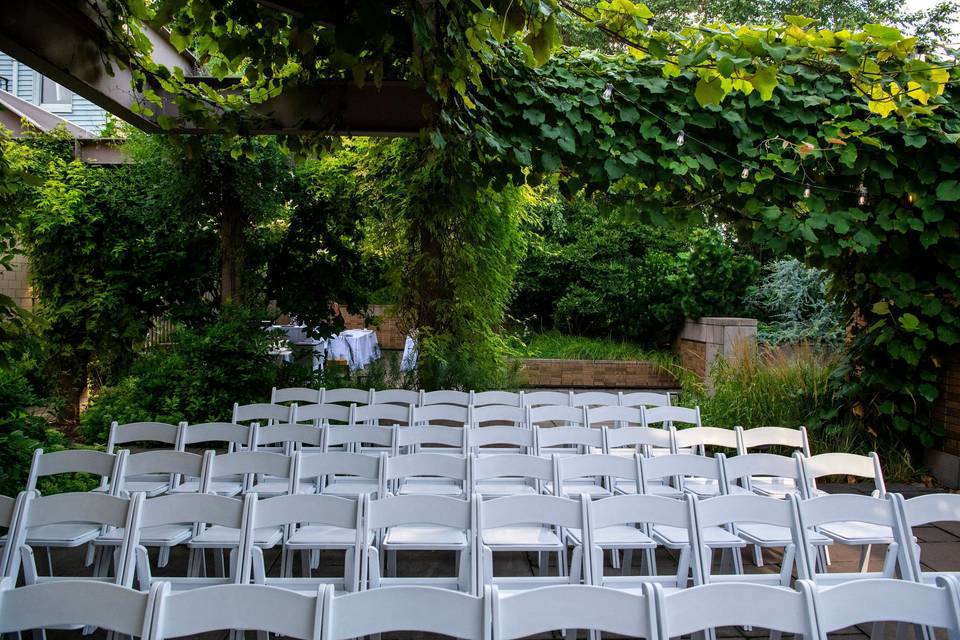 Garden wedding reception