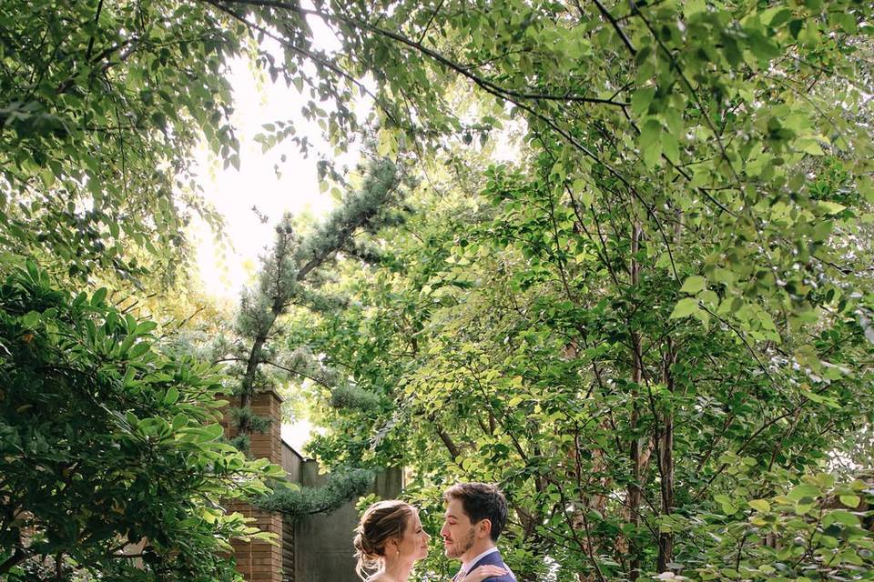 Couple on treehouse path