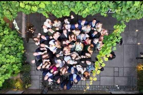 Drone shot of the garden