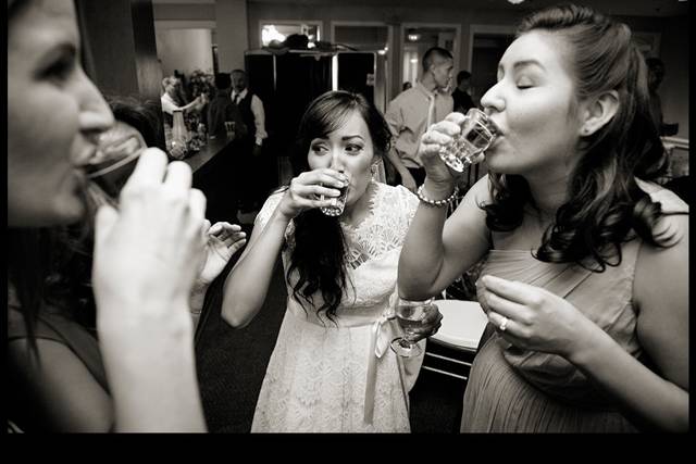 Bride taking shot
