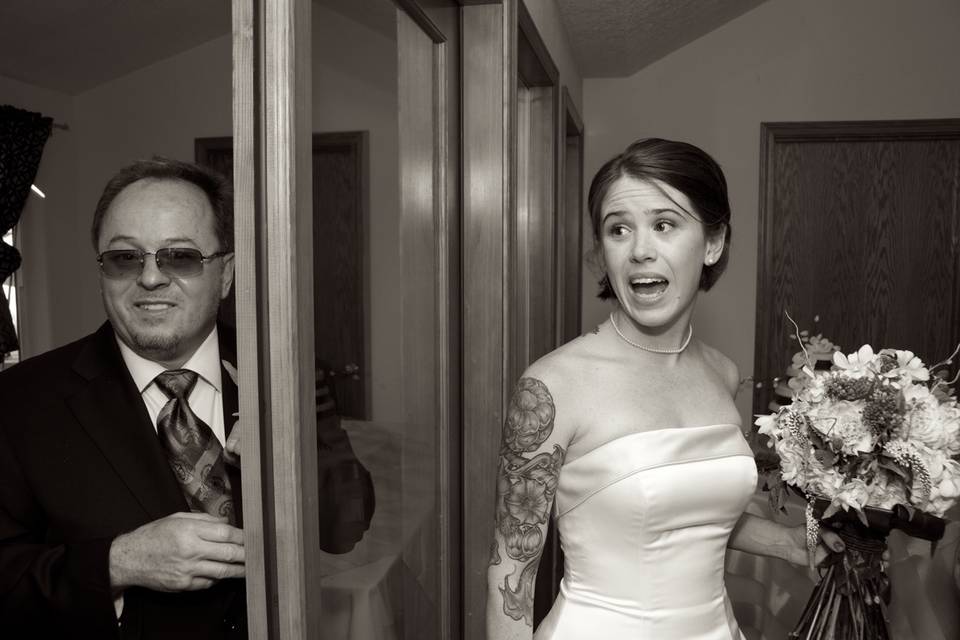 Surprised bride