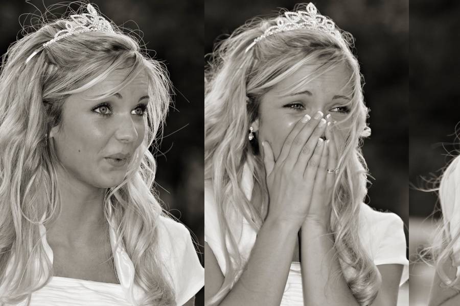 Bride laughing