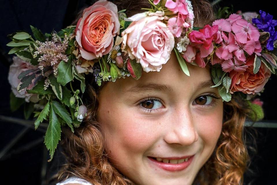 Wedding party floral crowns