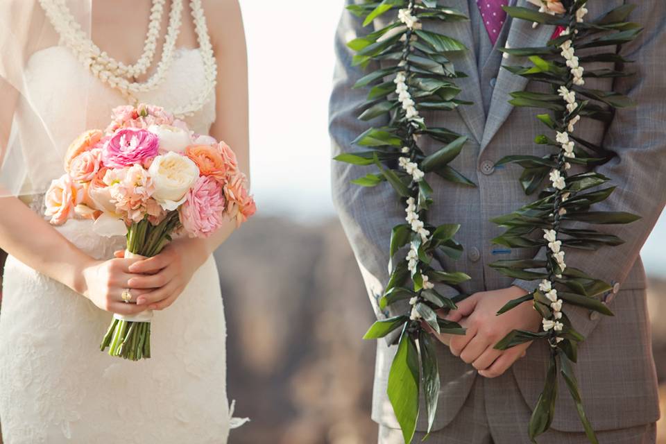 Bouquet and leis