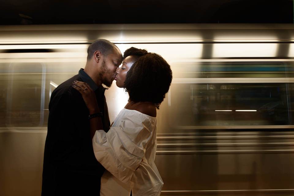 Matthew and Brooklyn bride, Yatta in the subway
