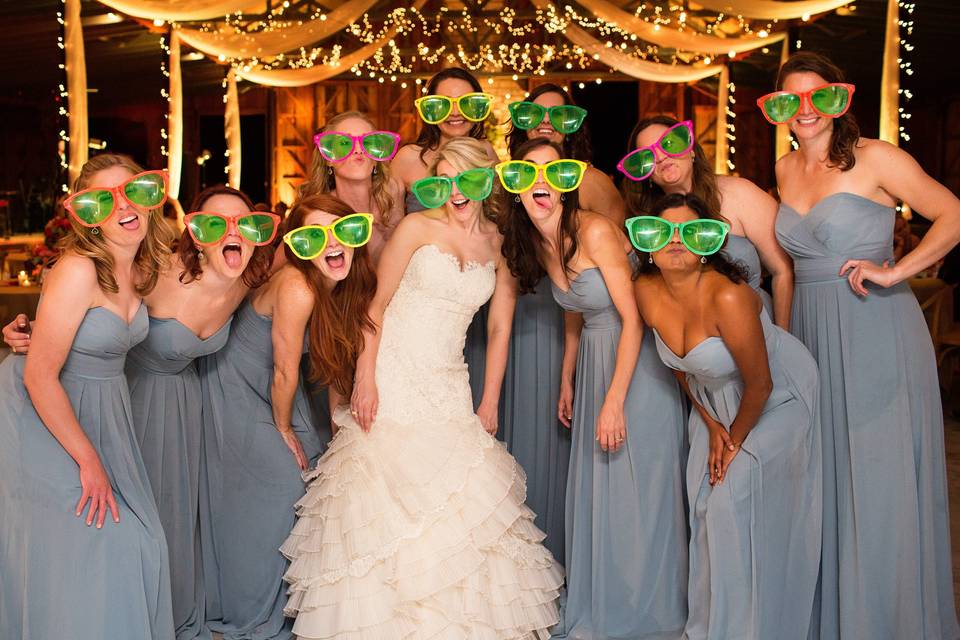 Bride with the bridesmaids