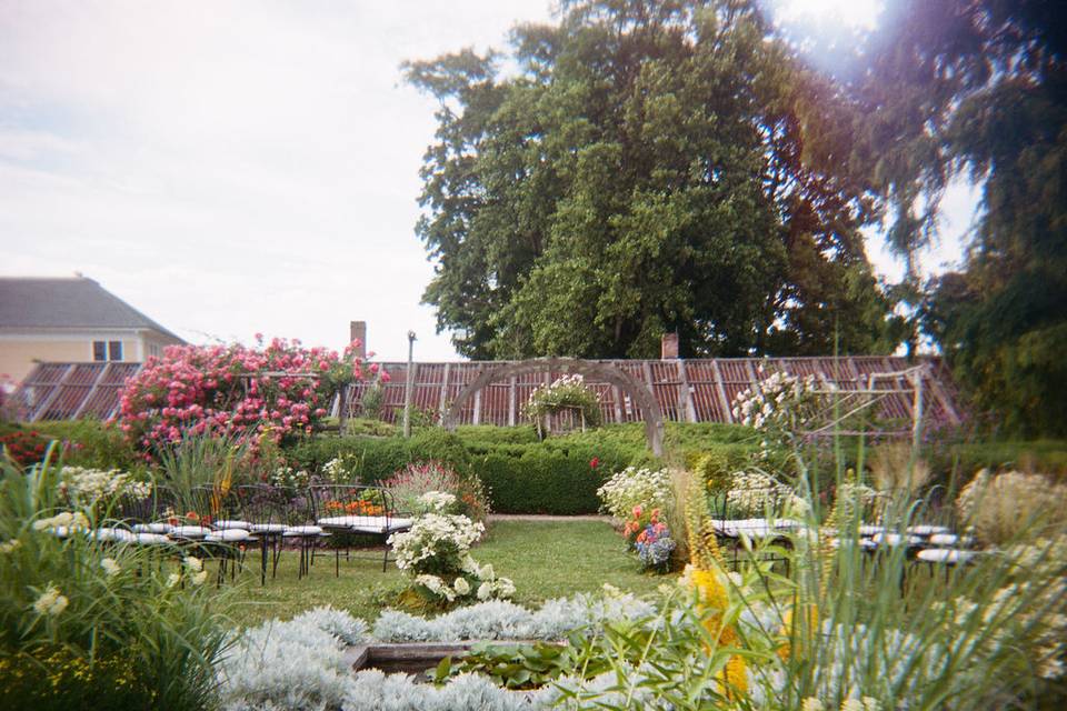 Meadow aisle for ceremony.