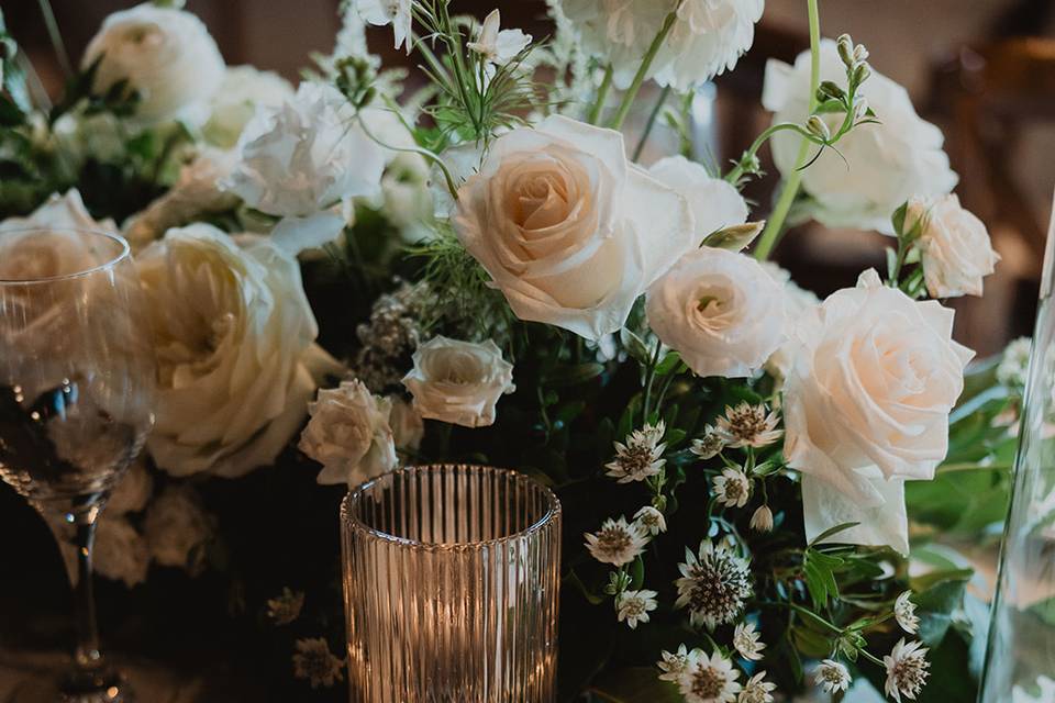 Close up of centerpieces.