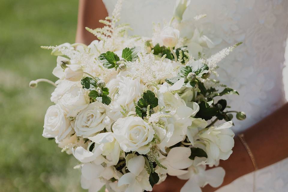 White bridal bouquet.