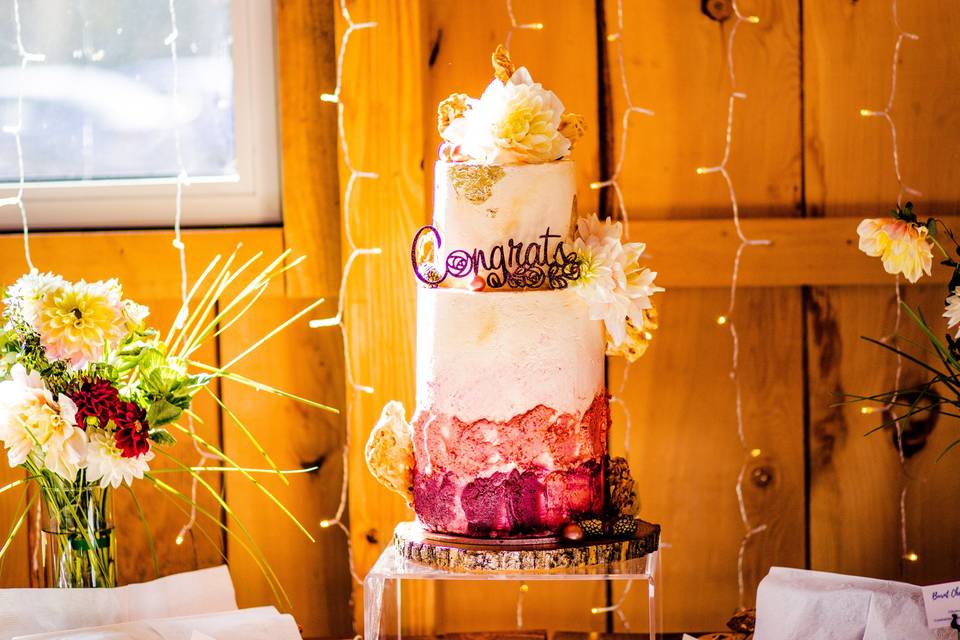 Tiered wedding cake