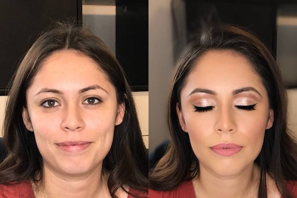 Before and after makeup