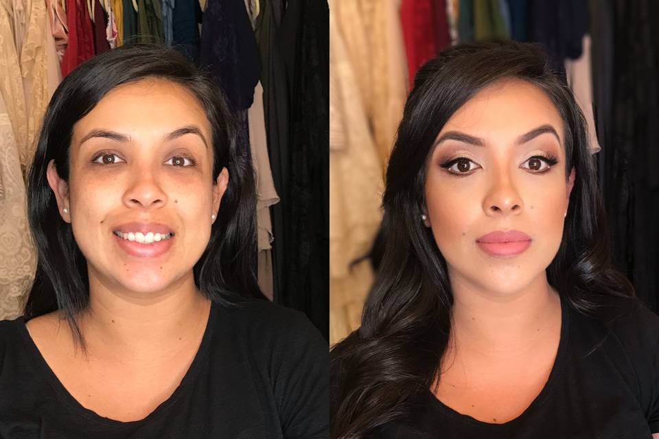 Before and after makeup