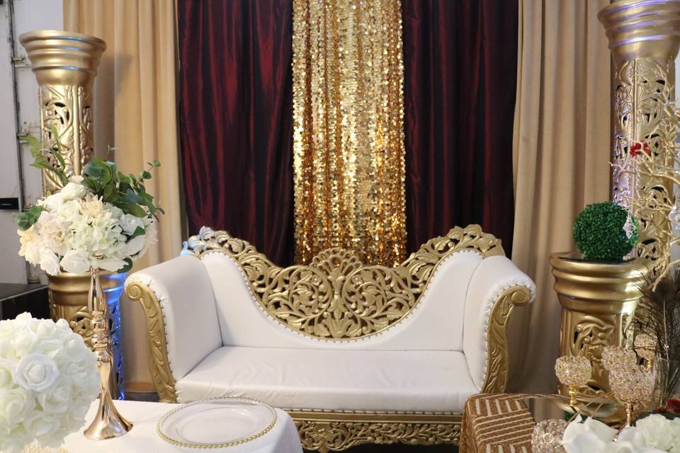 Gold Wooden Settee