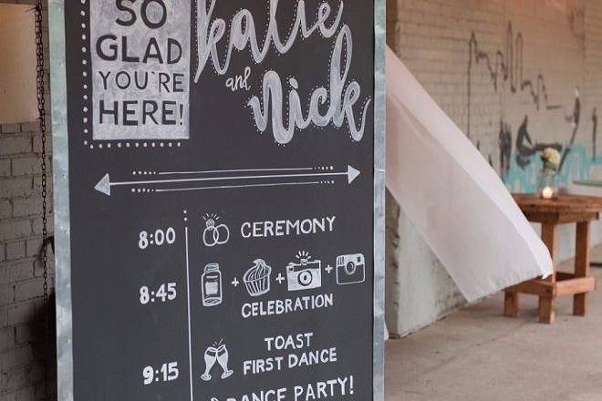 Chalkboard Sign Itinerary