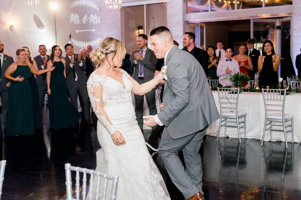 Bride and groom dance