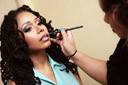 Bride and her makeup artist
