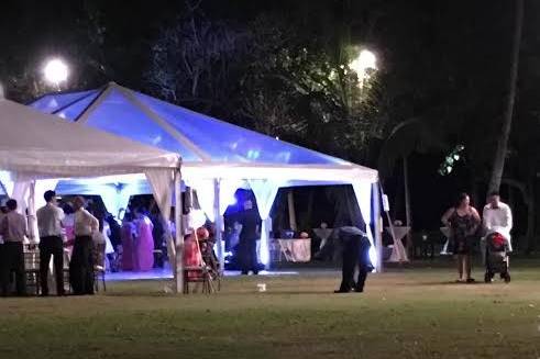 Outdoor wedding reception